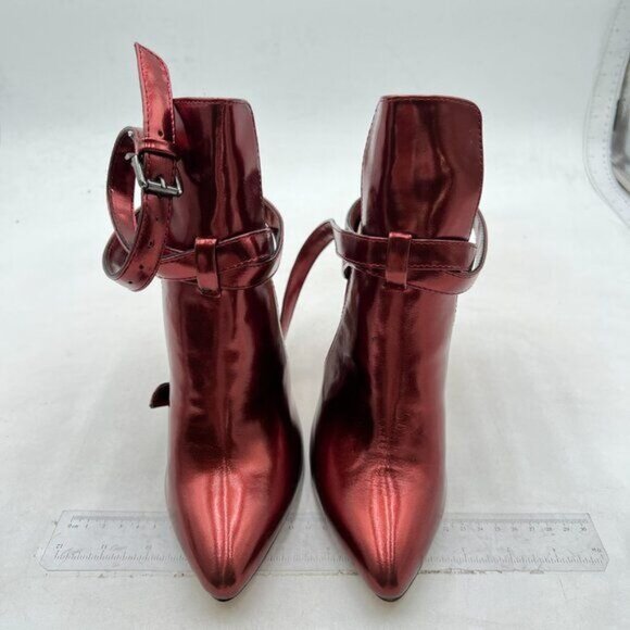 FSJ Women Pointed Toe Chunky High Heel Strappy Bootie Pump Ankle Wrap Slingback - Picture 3 of 8